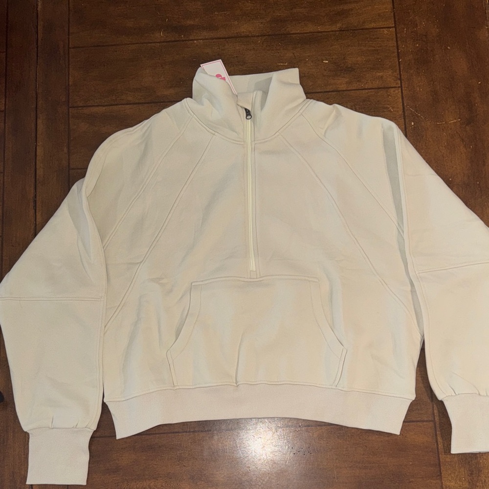 Women's Cream Half-Zip Sweater